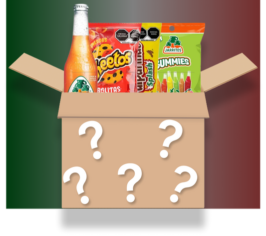 Picture depicting graphic with some included mexican snacks in the product.